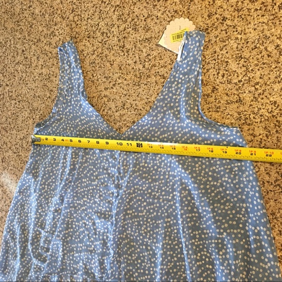 Soprano Medium Baby Blue Polka Dot Popover Blouse - Picture 6 of 8